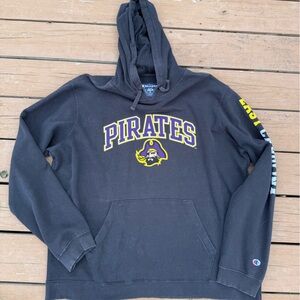 Champion Black Pirates Hooded Sweatshirt with Yellow & Purple Logo